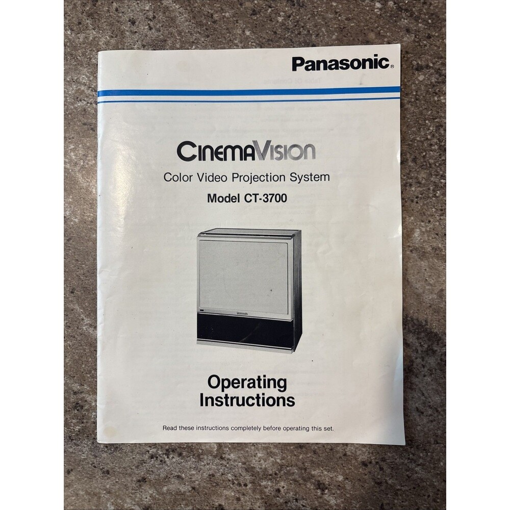 Panasonic Cinema Vision Model CT-3700 Owner / User Manual Original Instructions
